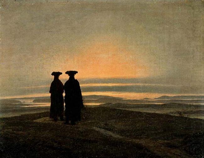 Evening Landscape with Two Men, Caspar David Friedrich